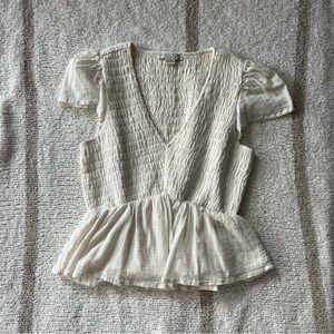 American Eagle Outfitters Cream Blouse